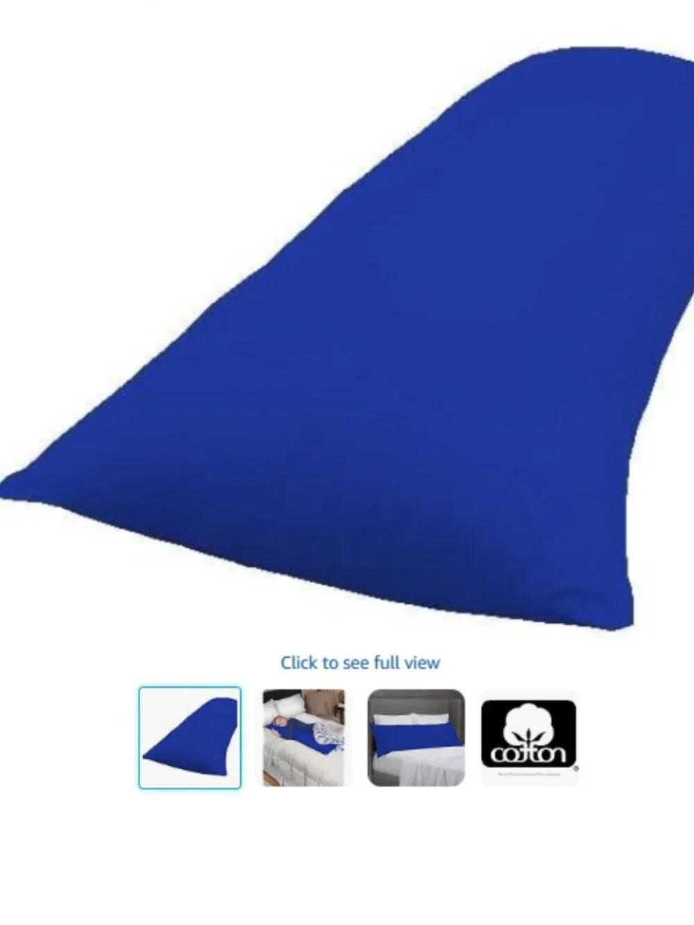 NEW Crescent Bedding Royal Blue Zip Up Body Pillow Cover/Case (200 Thread)